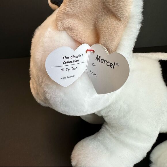 TY Marcel French Bulldog Beanie Baby Plush Dog - Picture 5 of 5